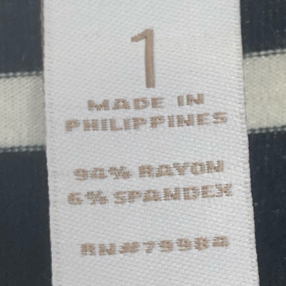 CHICO’s Striped Scoop Neck Top, Black & Wh… - Picture 5 of 5